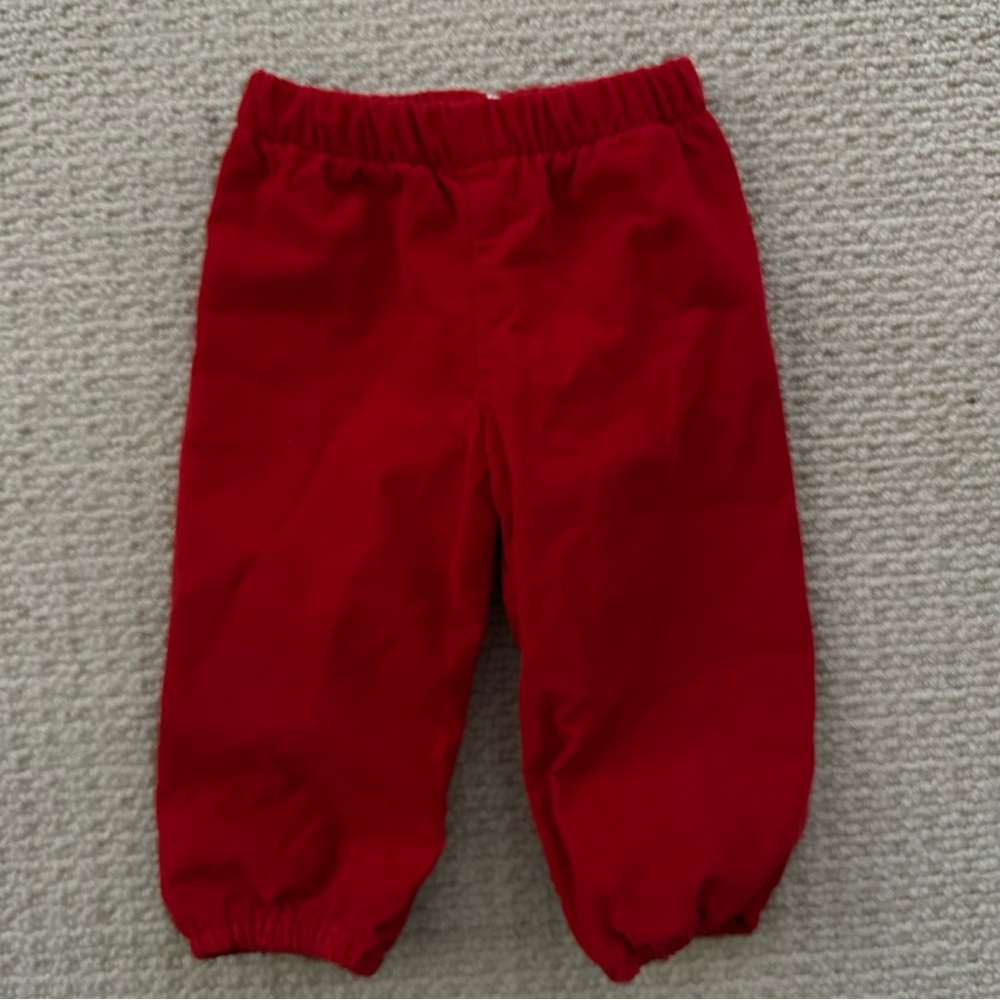 Cecil and Lou Boys Red Corduroy Pants Holiday Christmas Sz 12m